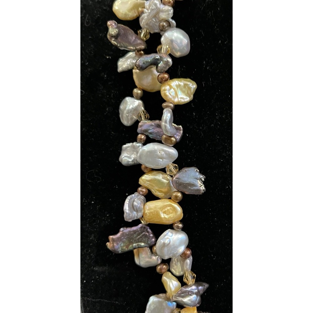 Lucas Lameth LUC 925 Baroque Freshwater Pearl 2 Strand Statement Necklace - Picture 10 of 16